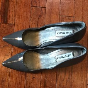 Patent Gray Steve Madden Echo Heels, Sz 8.5